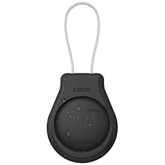 Meliya Custodia per Apple Airtag con Filo Metallico, Custodia per Airtag Apple per Portachiavi, Cover Protettiva per AirTag per Tracker per Zaini e Animali Domestici (Nero)