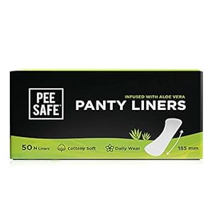 PEESAFE Aloe Vera Panty Liners For Women | Curvy Design For Extra Comfort | Cottony-Soft Surface With 185mm Wide Optimal…