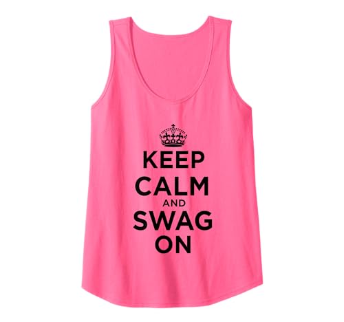 Keep Calm and Swag On Pink Tank Top