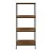 4 Tier Bookshelf by CAFFOZ Furniture Designs Rustic Industrial Bookcase with Modern Open Shelves | Oak Brown Wood Look Accent Furniture Metal Frame | Media Storage Rack Shelf Unit | Living Room