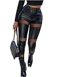 Hochwertige, elastische, schlanke Leggings aus Kunstleder, bequemer zu tragen.