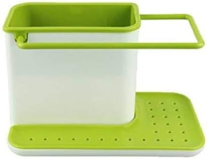 S_E  3 in 1 Bathroom Soap & Liquid Organizer Tray Stand (for Liquid, Brush, Cloth, Soap, Sponge), Plastic