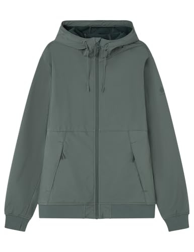 Springfield Softshell Hoodie Comfort Stretch Water Resistant. Chaqueta con Capucha, Verde, L para Hombre