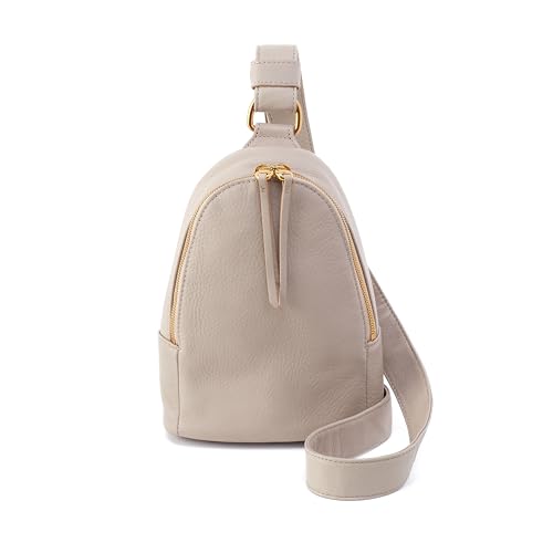 HOBO Fern Leather Hands-Free Sling Bag with Adjustable Strap, Fashionable Style, Room for Wallets and Essentials - Perfect for Traveling, Taupe