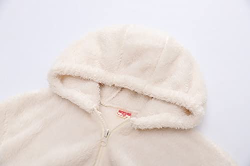 Boys Girls Hooded Jacket Kids Fuzzy Fleece Hoodie Zip Up Sweatshirt Winter Coat Windproof Jacket Thicken Teddy Coat3