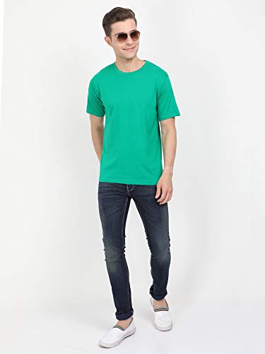 Image of FLEXIMAA Men's Cotton Round Neck Plain Half Sleeve T-Shirt