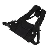 Talkie Walkie Gilet Sac de Poitrine, Tissu Oxford Grande Capacité Harnais de Poitrine Radio Sangle Réglable Portable pour Le Vélo pour Le Travail pour la Survie pour la Police
