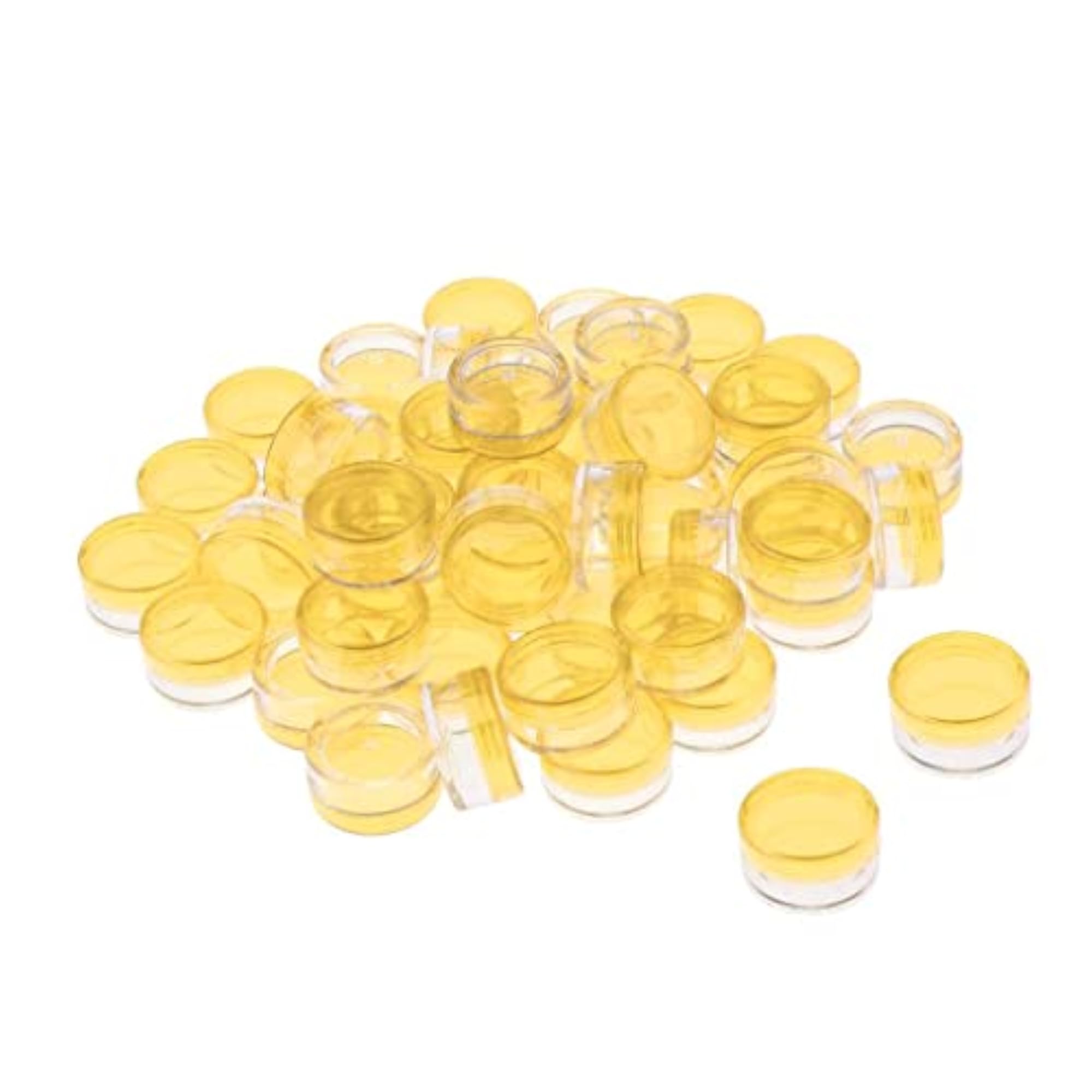 Empty Round Makeup Jar Pot, 3x50pcs Yellow