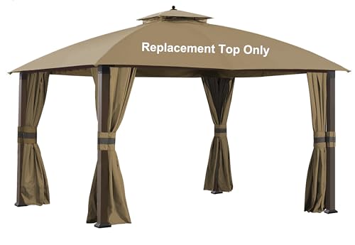 SCOCANOPY Replacement Cover Fit for Big Lots 10X12 Ft Eagle Brooke Soft Top Gazebo Model A101007600 A101007603 A101007604 (Khaki)