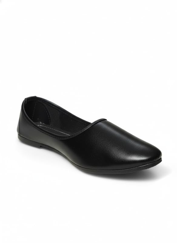 Vestra Aura GOL JALSA Men's Ethnic Mojari Black Premium Handmade Traditional Footwear-picture-25