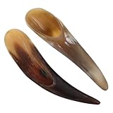 Abaodam 2 Stück Massagebrett aus Natur Ochsenhorn 7 22cm Akupressur und Gesichts Massagegerät mit Abgerundeten Kanten für Körper und Gesicht Hautpflege Massagestift