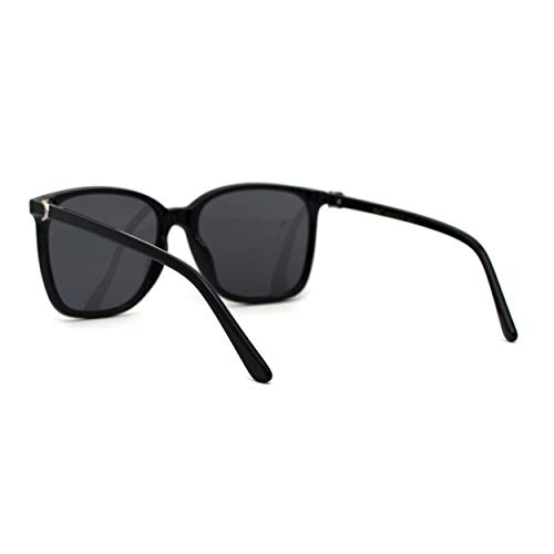 Womens Thin Plastic Mod Rectangular Designer Horn Sunglasses4
