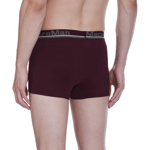 Rupa Macroman Men Mini Trunk | 100% Super Combed Cotton | Assorted | Solid Pattern | Pack of 4, Assorted, M