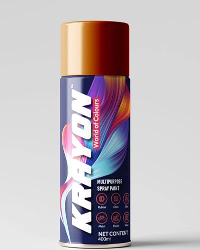 Image of BANNA Krayon Brown Acrylic Spray Paint 400 ml | Quick Dry Rust-Resistant Multi Surface Aerosol Spray Paint for Metal, Wood, Plastic, Glass, Furniture & DIY Projects
