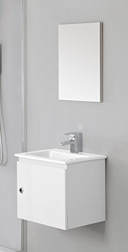 Bagno Italia Mobile Sospeso Con Lavabo 50 Cm - Moderno E Salvaspazio - Scegli Il Colore