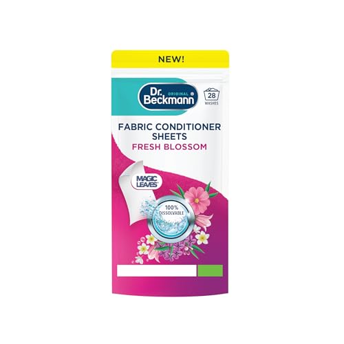 Dr. Beckmann Fabric Conditioner Sheets Fresh Blossom | No mess | Convenient and pre-dosed fabric conditioner sheets |Dissolvable | easy to use | 14 sheets
