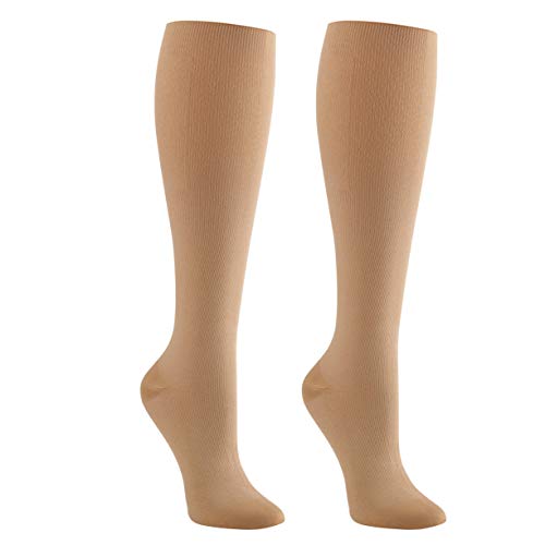 Supporo Bas compression genou hommes/femmes 20-30 mmhg, petit, beige