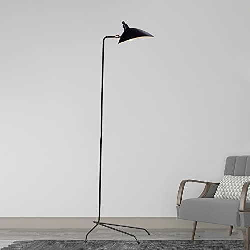 LITFAD Single Light Duckbill Floor Light with Tripod Nordic Style Metallic Rotatable Standing Light Contemporary Bedside Nightstand Lamp in Black for Study Room Living Room Bedroom Hotel
