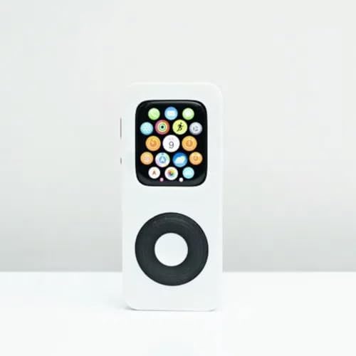 3D Printed Protective Case for Apple Watch,for Retro iPod Style Expandable Pod Compatible with iWatch Series SE/5/6/7/8/9/10,Unique 3D Print Design (White, 42mm)