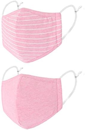 Reusable Face Masks Dust Mask Unisex Adult Fashion Breathable Half Face Masks for Outdoor Indoor - 2 Pcs Pink