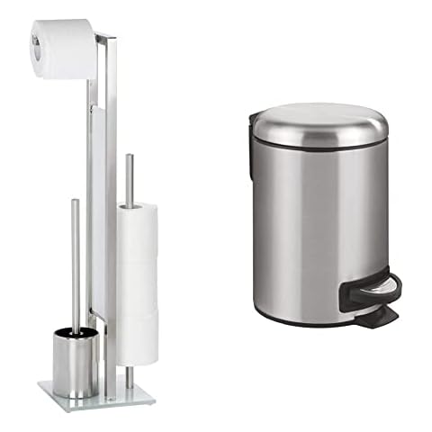 WENKO Stand WC-Garnitur Rivalta Edelstahl Matt Cover
