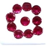 10 Pcs Natural Certified Red Ruby Loose Stones – Round Faceted Cut(6x6x4 mm) from Mozambique, Perfect for Jewelry Crafting, Meditation, Reiki Healing, and Energy Work