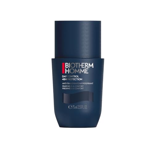 BIOTHERM Desodorante Roll-On Antitranspirante, Para Todo Tipo de Piel, Protege del Mal Olor y la Transpiración, Duradero, Con la Fragancia Aquapower, Day Control, 75 ml
