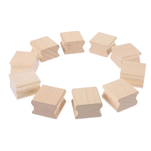 KICHOUSE DIY Stamping Kit 12pc Beechwood Square Grooved Stamp Blocks Blank Wooden Stamps for Artisan Crafting