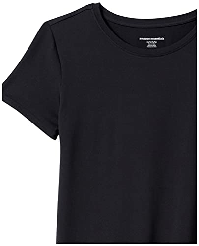 Amazon Essentials Damen Active Quick Dry Tech Stretch Kurzarm-T-Shirt mit Rundhalsausschnitt (in Übergröße erhältlich), 2er-Pack, Schwarz, XL