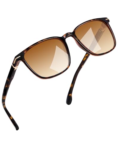 Image of Joopin Retro Square Sunglasses for Men Women Polarised Acetate Sun Glasses UV400 Protection Shades Sunnies (Tortoise Brown)