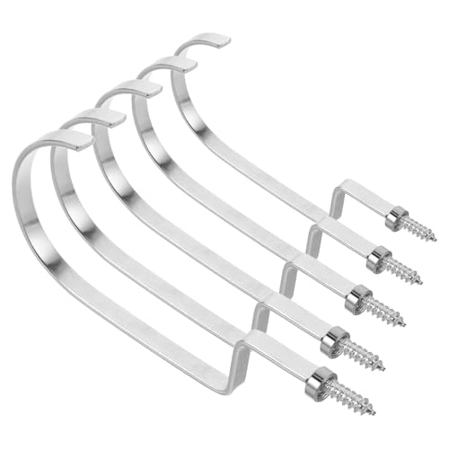 Hohopeti 5 piezas Ganchos de Metal Resistentes con Tornillo Colgadores Multipropósito para Perchas Estantes y Secado Accesorios Duraderos para Hogar y Bricolaje