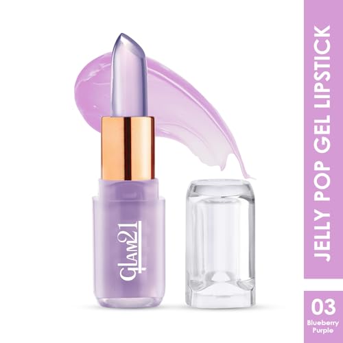 Image of Glam 21 Jelly Pop fruity gel lipstick| Moisturising | Glossy Finish | Gives a Natural Colour | Lightweight | 03- Blueberry Purple, 3.5gm
