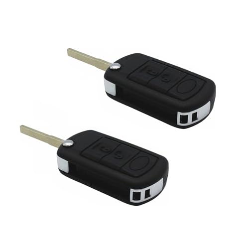 Coque de clé pour Range Rover Sport et Land Rover Discovery - Lot de 2 boîtiers 3 boutons noir