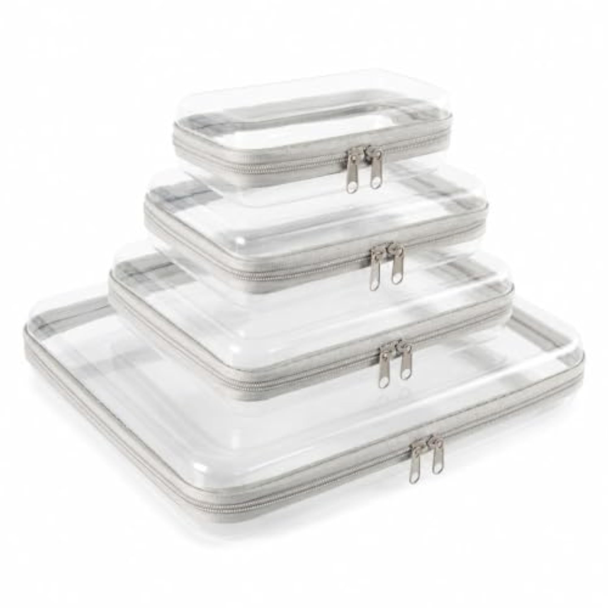 PET Transparent Travel Storage Bags, Set of Four