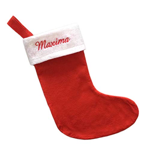 Preisvergleich Produktbild Schnoschi Nikolausstiefel mit Wunschnamen Bestickt, Weihnachtsstrumpf Nikolausstrumpf Nikolaus Socken
