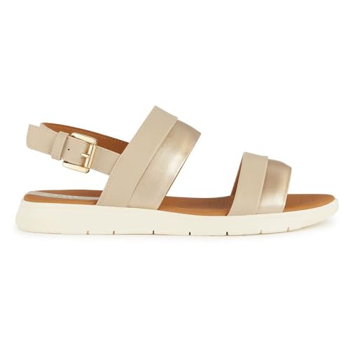 Geox Sandalo D Dandra Donna, Beige Lt Oro, 38 EU