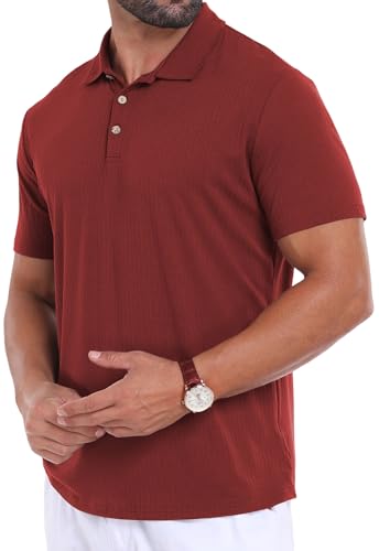 KESIHAN Mens Polo Shirts Short Sleeve Regular Fit Stretchy Summer Lightweight Casual Golf Shirt2