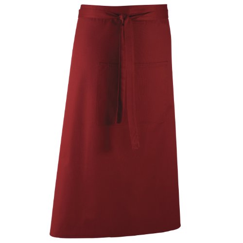 Premier Unisex Colours Bar Apron/Workwear (Long Continental Style) (One Size) (Burgundy)