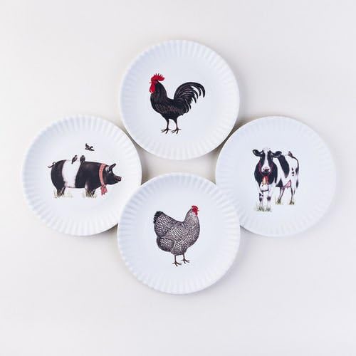 One-Hundred-80-Degrees-Farmhouse-Animals-Melamine-Paper-Plates-9-Inch-Set-of-4 One Hundred 80 Degrees Farmhouse Animals Melamine Paper Plates 9 Inch Set of 4