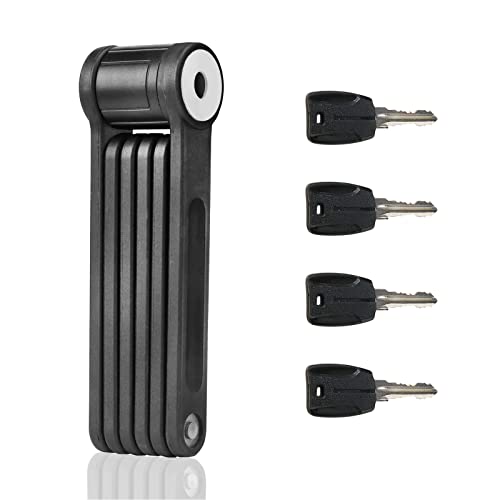 Biglufu Bike Lock Bicycle Scooter Motorcycle Folding Locks With 4Keys, Fold Chain Heavy Duty Alloy Steel Foldable Lock With Mounting Bracket 2Pc Straps, 86Cm/34" Unfolding, 1.92 Lbs (1 Pack) #TOP1