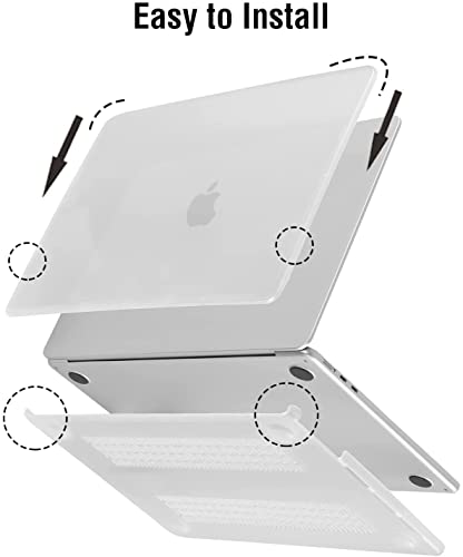Image of BlueSwan Anti-Cracking Case for MacBook Air 13 inch, M5 2026 M4 M3 M2 2025-2022 A3449 A3240 A3113 A2681, Drop Protection Soft TPU Bumper PC Base for Air 13.6 inch, Frosted White