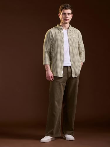 Image of THE BEAR HOUSE Men's Multi-Color Cotton Checked Flannel Overshirt