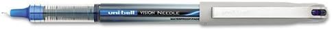 Vision Needle Roller Ball Stick Liquid Pen, Blue Ink, Fine, Dozen