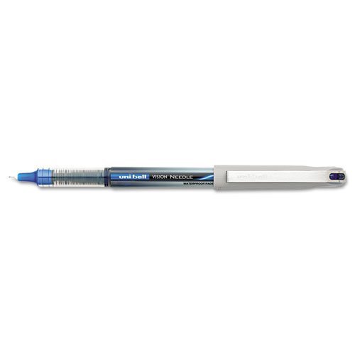 Vision Needle Roller Ball Stick Liquid Pen, Blue Ink, Fine, Dozen