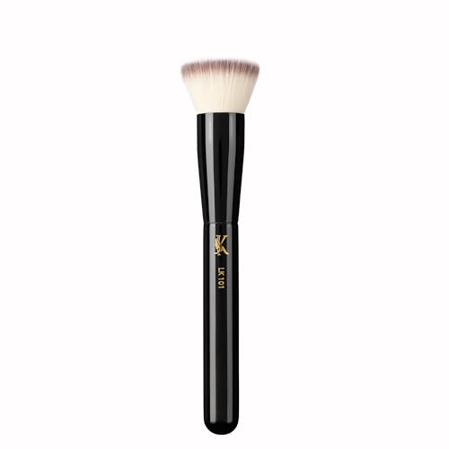 Foundation brush flat top kabuki Synthetic Hair Vegan, Black Copper, Redefine your Beauty with Precision, Flawless Application, Makeup Artist Essential (LK 101 - Foundation Brush)