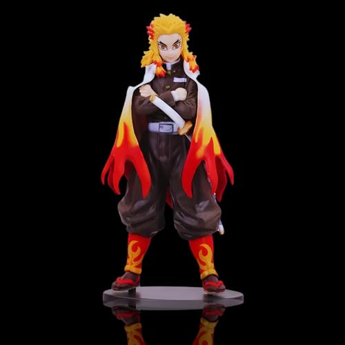 Image of Rengoku Standing Premium Action Figures Collectible for Office Desk, Study Table, Car Dashboard, Decoration for Anime Lovers, Fans, Kids, Collectors - Rengoku14cm
