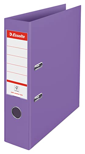 Esselte A4-Ordner PP, 500 Blatt Kapazität, 75 mm Rückenbreite, leichter und langlebiger A4-Ordner für Zuhause/Büro, zur Schreibtischorganisation, Colour'Breeze Serie, Lavendel, 628430