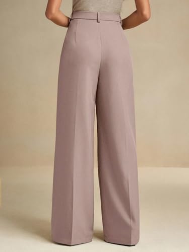 Image of KOTTY Womens Solid Straight fit Pleated Front Office Wear Pant