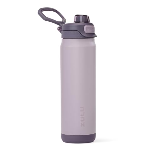 Image of ZULU Powerfill Pro 24oz Stainless Steel Water Bottle with Quick Fill Lid, Triple Walled Vacuum Insulated Metal, Leak Proof Locking Lid, Sip and Chug, Reusable BPA Free, Amethyst