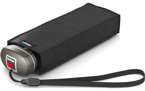 Knirps Taschenschirm Travel - Black mit silberfarbenem Griff